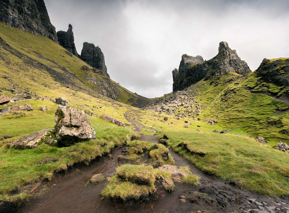 green Scottish highland mountain