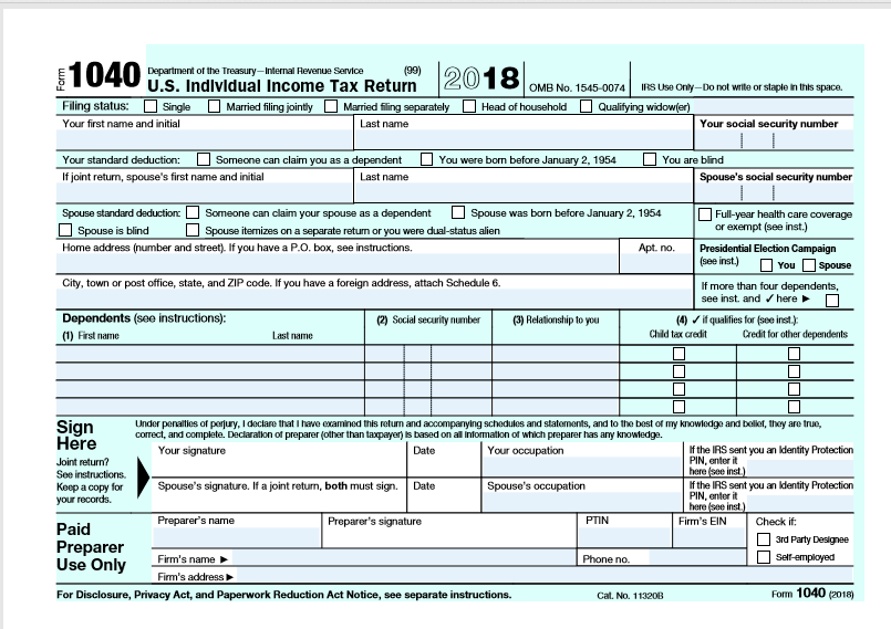 1040 form 2019 pdf download