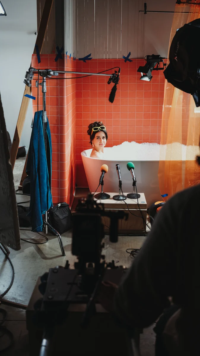 Capturing Women Sitting in a Bath Tub