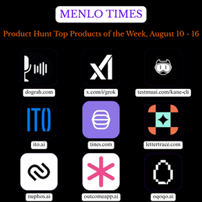 Product Hunt Top Products of the Week, August 10 - 16.