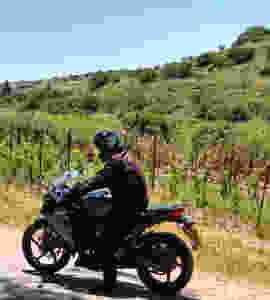 On the way to my "home office" by motorcycle