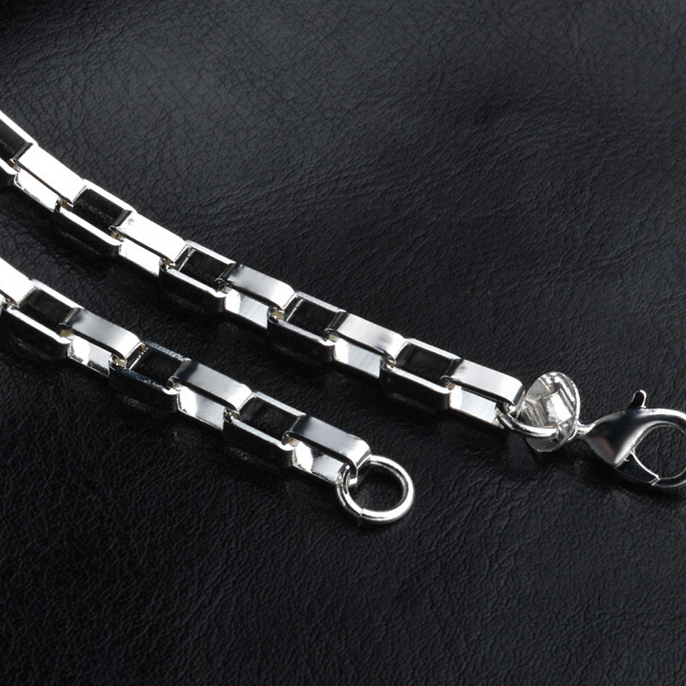 Miniatura: Silver Rectangle Link Bracelet