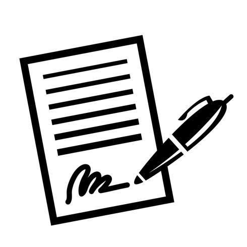Download Paper Business Contract Pen Signature vector icon for fre