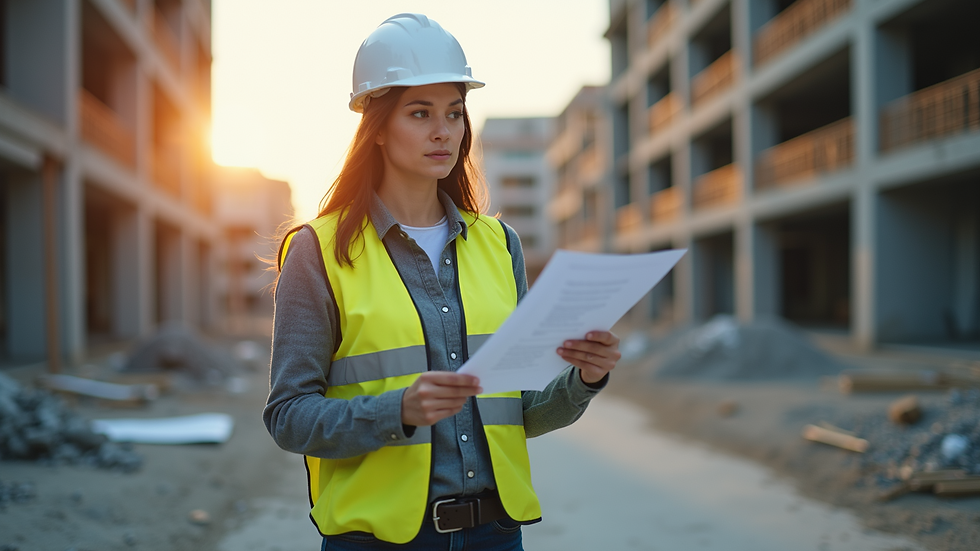 Eye-level view of a construction site gathering estimates