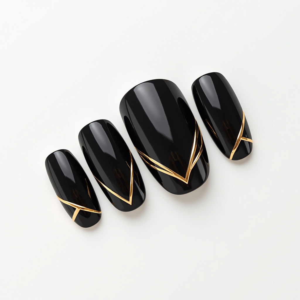 Metallic Geometric Nails