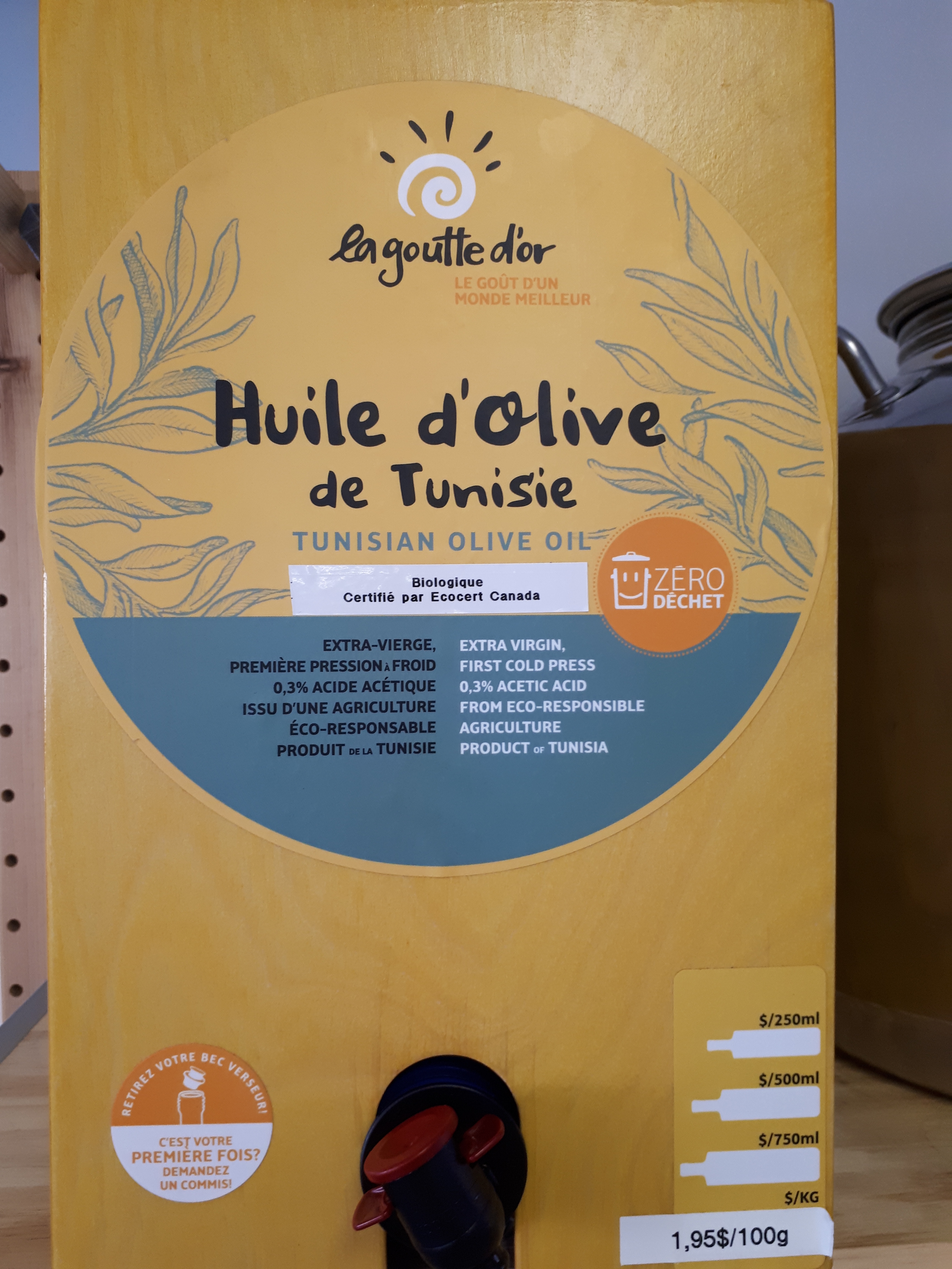 Huile d'olive extra-vierge bio