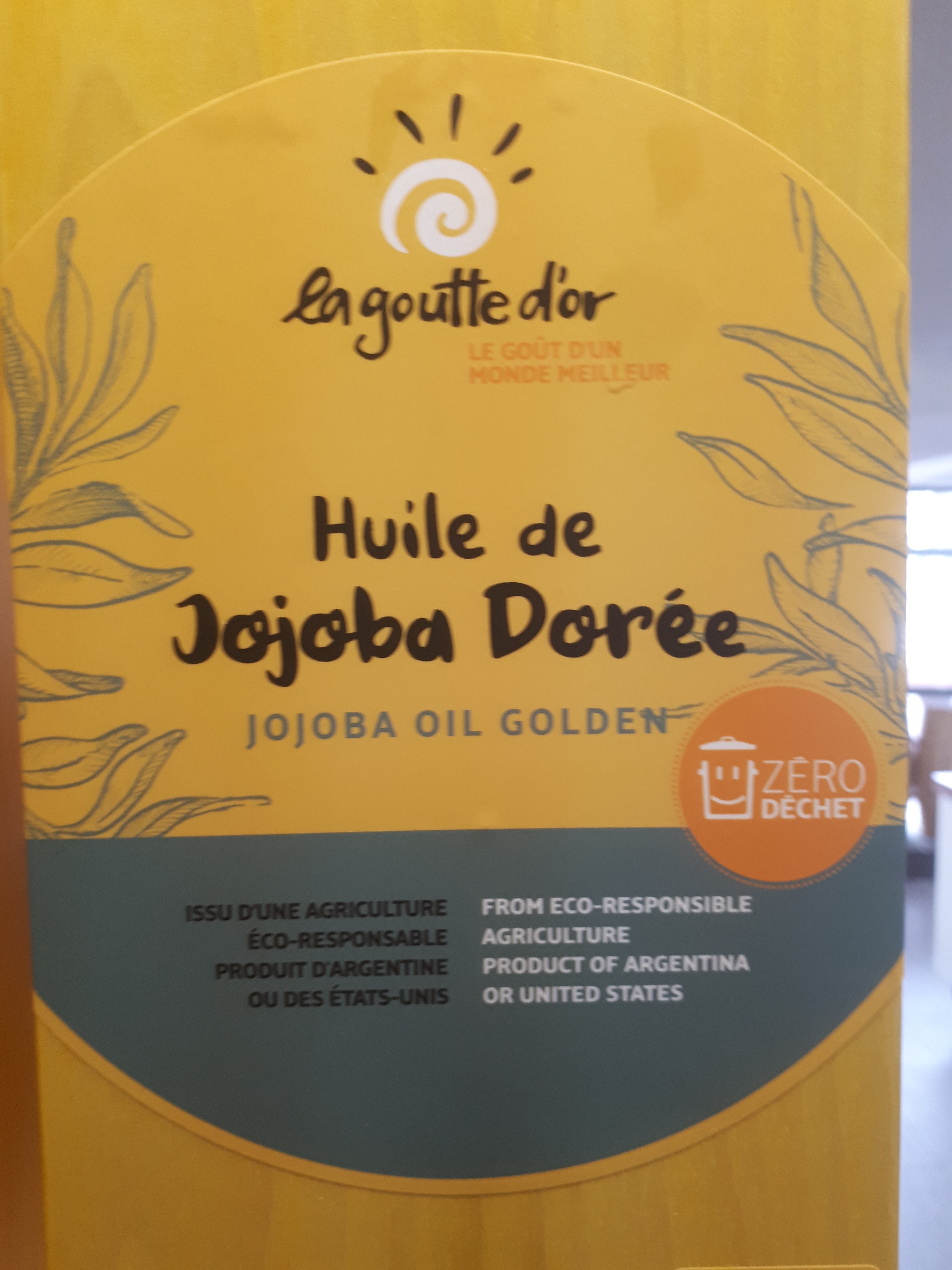 Huile de jojoba dorée bio