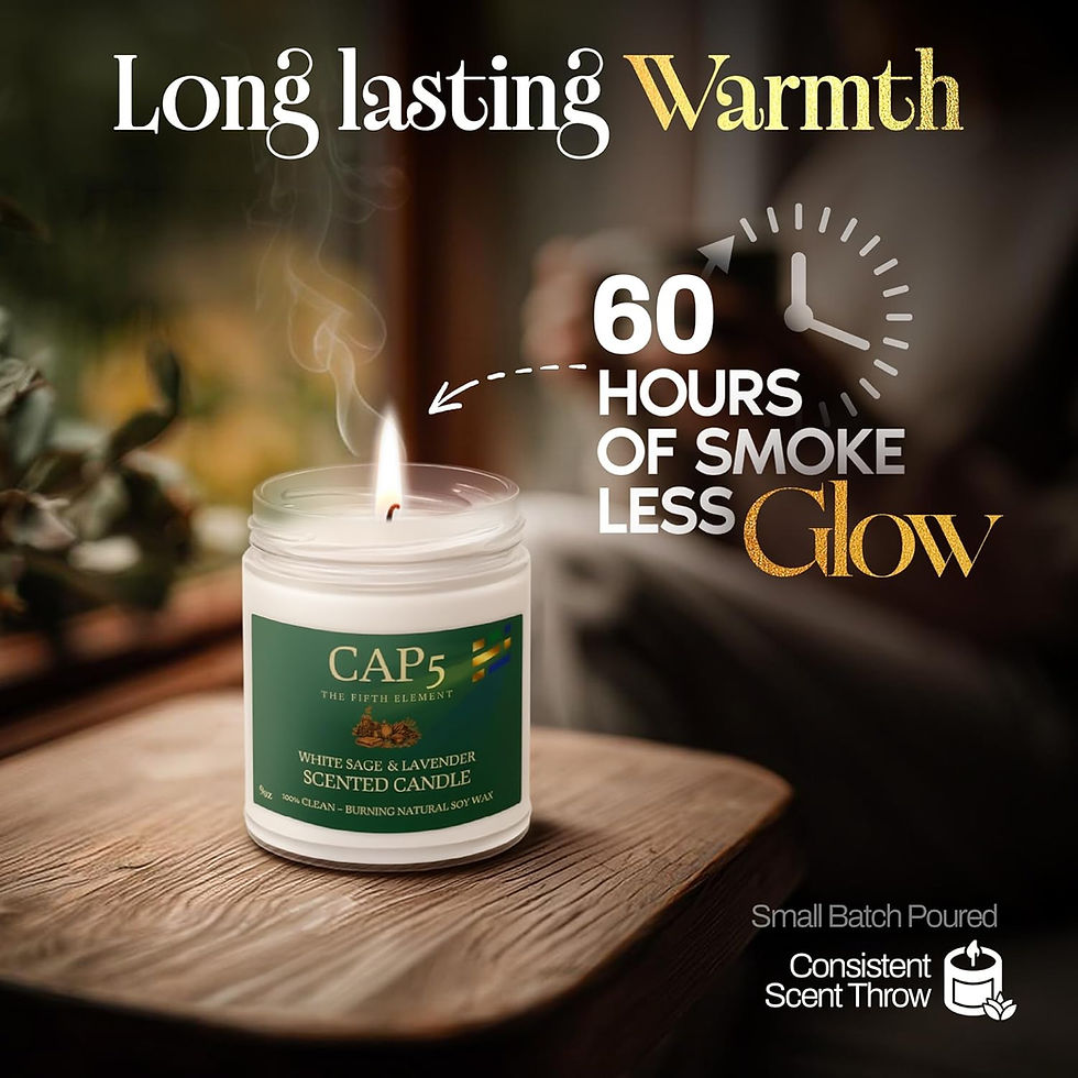 Thumbnail: CAP5 White Sage & Lavender Premium 9 oz natural soy scented candle