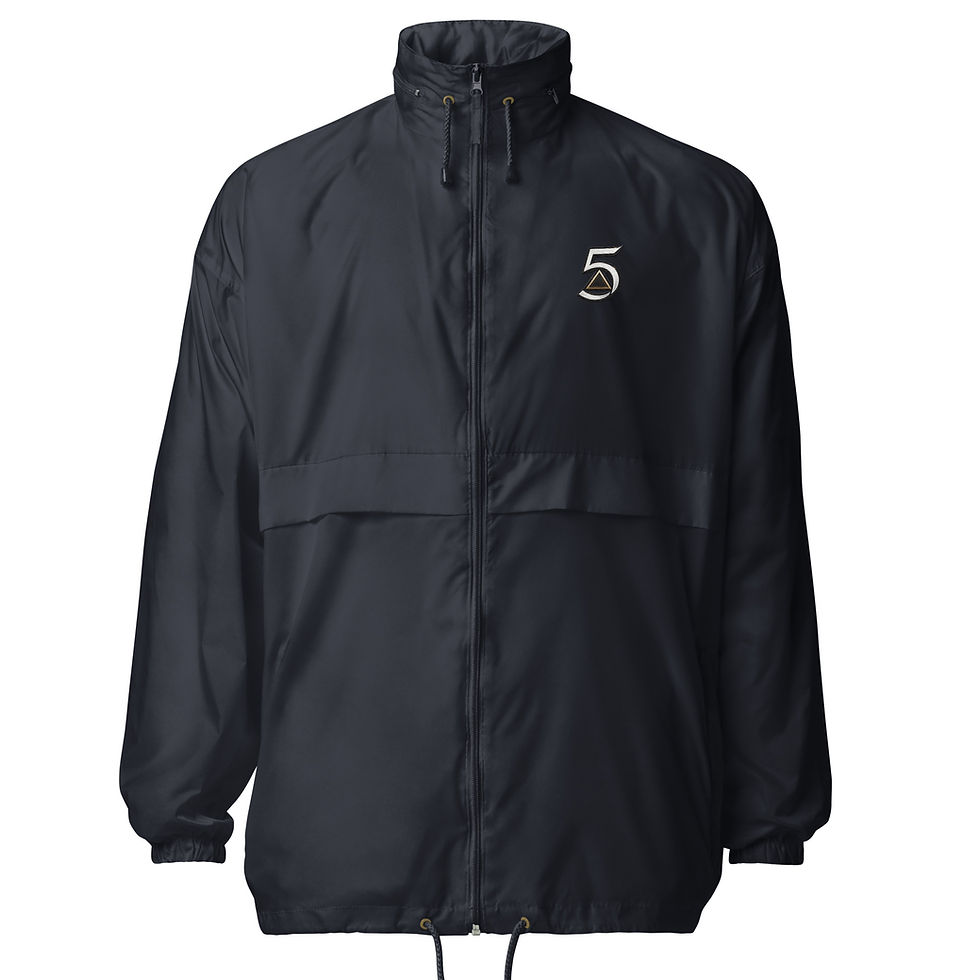 Thumbnail: Men/Women Basic Windbreaker - with embroidered “5th” chest emblem.