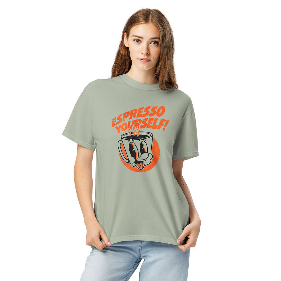 Thumbnail: Unisex Garment-Dyed Heavyweight T-Shirt – “Espresso Yourself” Graphic Tee