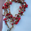 Miniature :  Collier crochet rouge – pierres fines, cristal et perles d’eau douce – fait mai