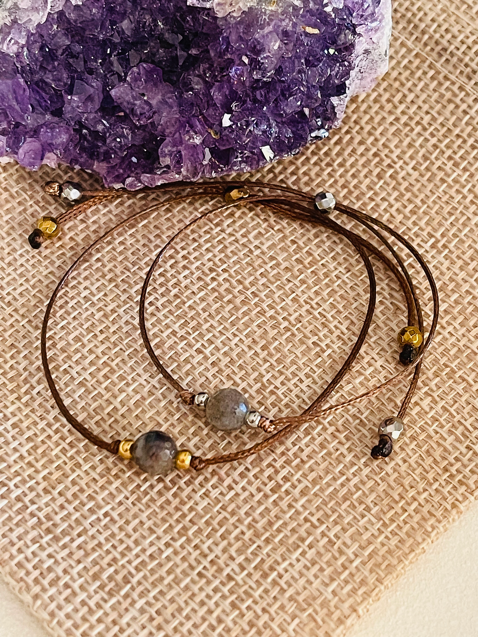 Miniature : Bracelet amitié, avec perles LABRADORITE  6mm 