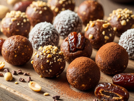 Trufas Energéticas de Pasta de Amendoim com Cacau e Tâmaras