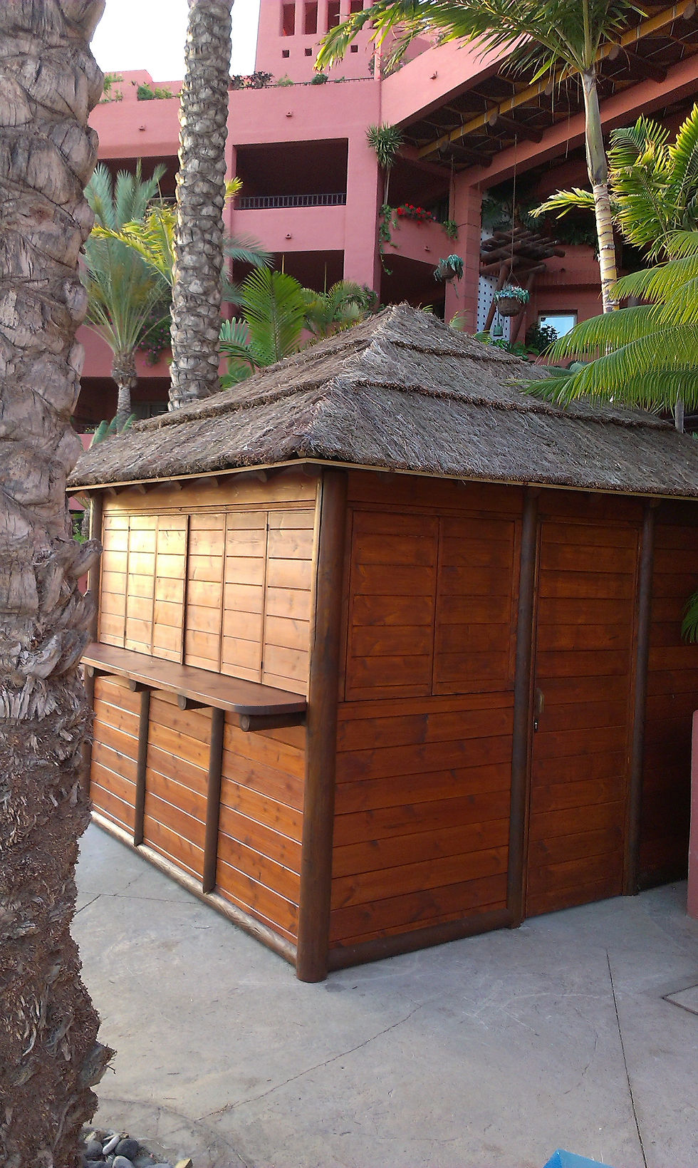 Caseta de madera con techo en brezo