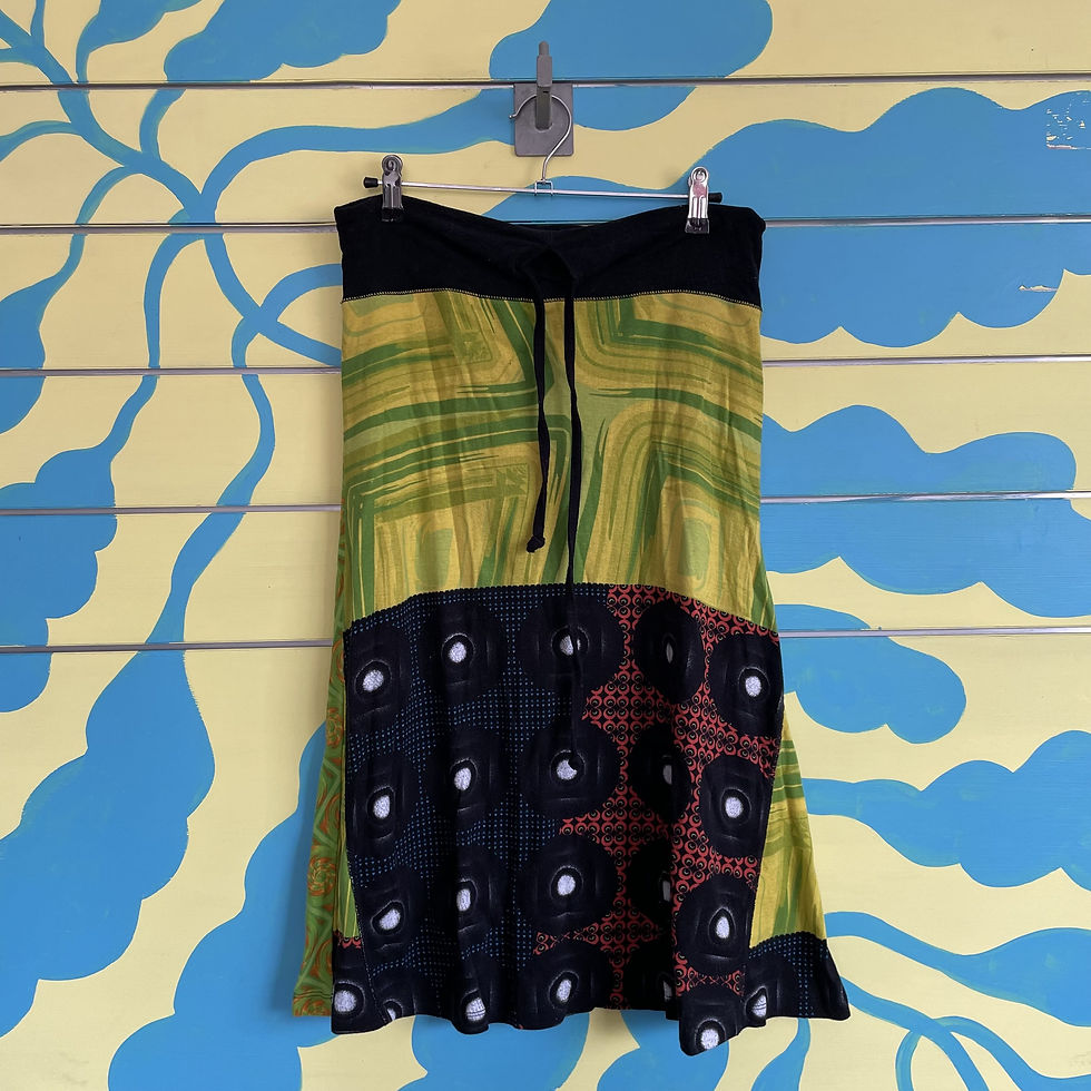 Falda Campana Estampada Verde