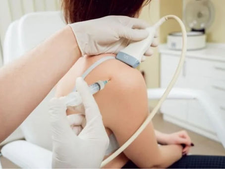 PRP therapy injection for shoulder pain relief in a clinical setting