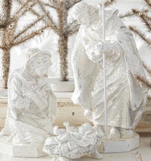 White Glitter Nativity