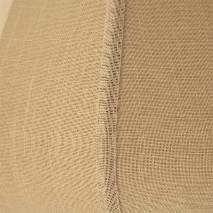 Lampadaire en lin naturel Sora avec pied en métal émaillé beige.