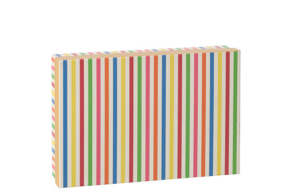 Coffret cadeau 6 tasses espresso et sous-tasses porcelaine rayures couleurs arc-en-ciel.