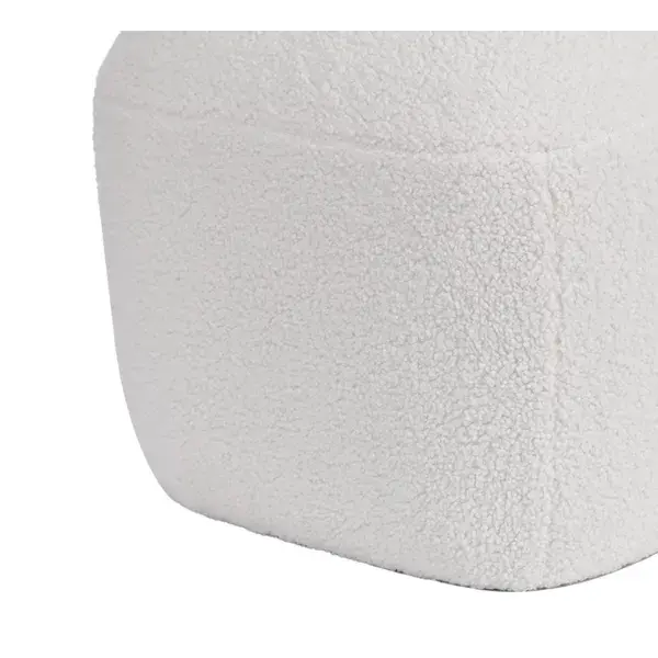 Pouf Lana bouclette blanche
