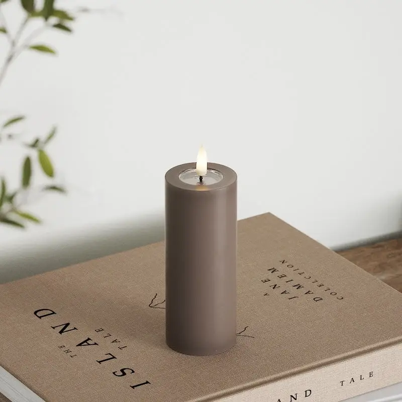 Bougie LED moka 5x12,5 cm Deluxe Home Art à flamme 3D.