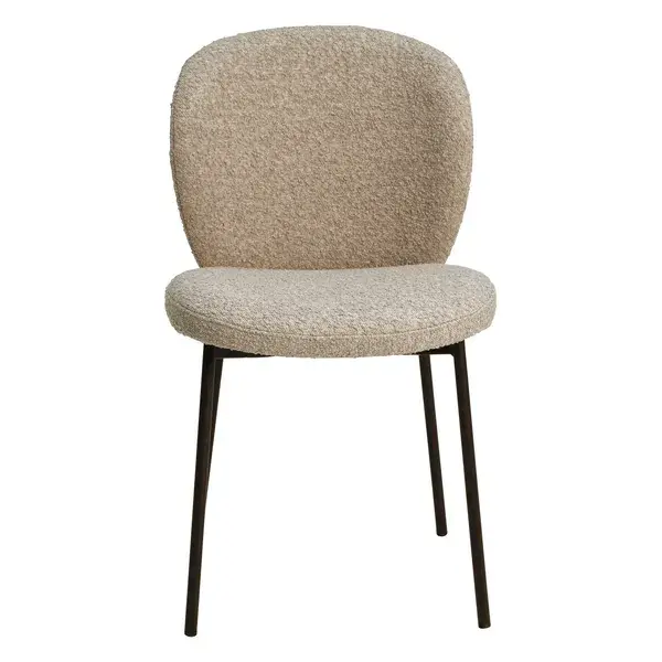 Chaise bouclette sable ALBA pour salle à manger moderne