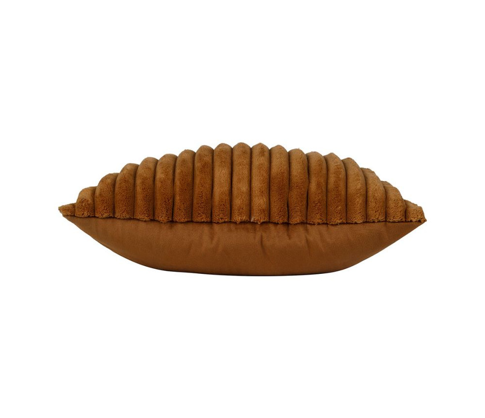 Coussin Klosen en velours côtelé camel 45 x 45 cm