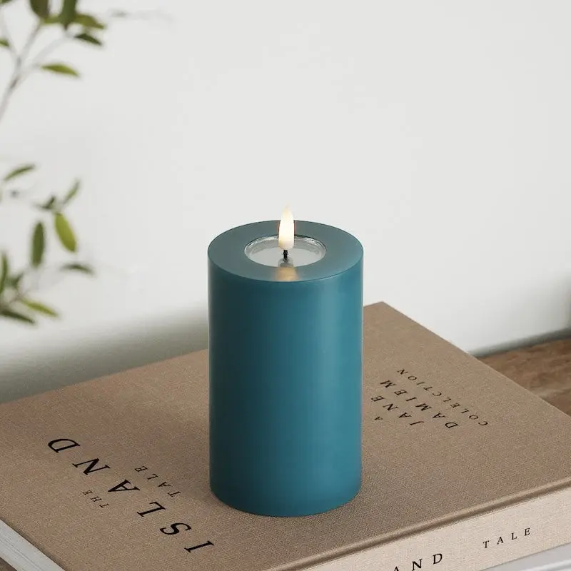 Bougie LED pétrole Deluxe Home Art Ø 7,5 x 12,5 cm avec flamme 3D