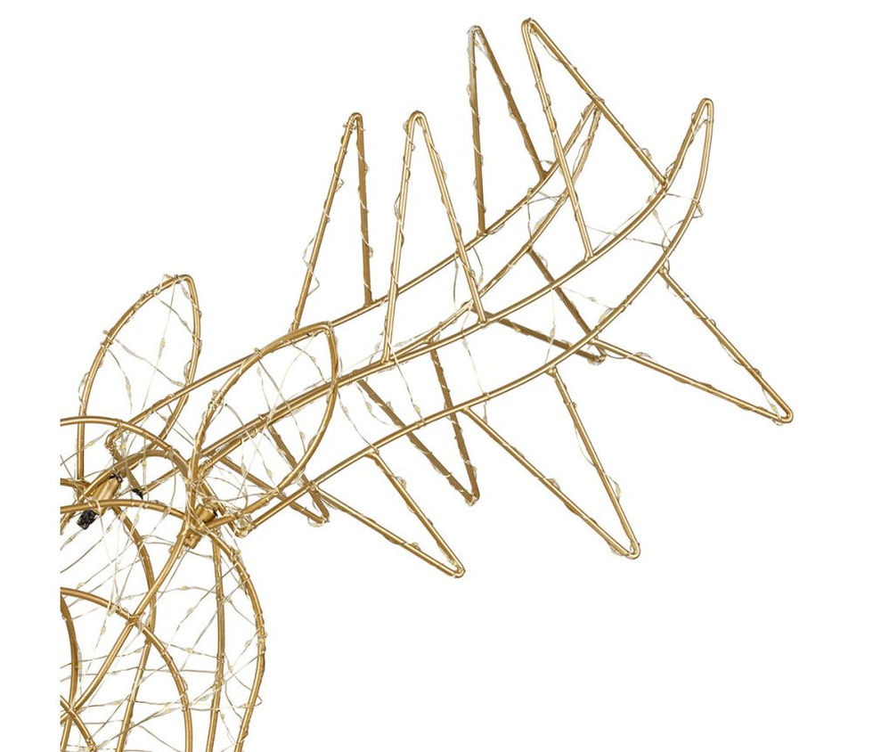 Cerf décoratif lumineux doré à LED H120 cm sur prise secteur