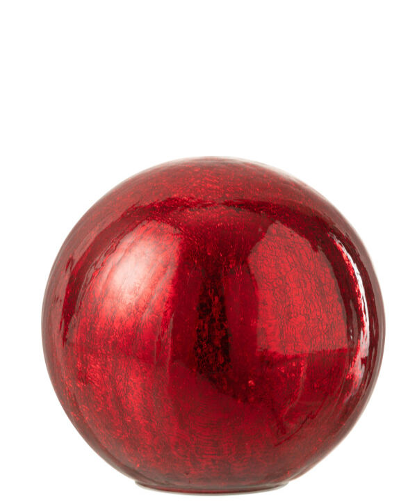 Boule LED décorative en verre rouge, lumière d’ambiance pour Noël