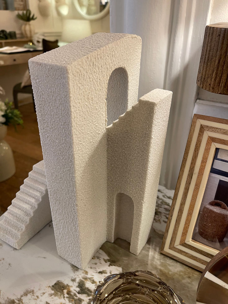 Deco Mauk objet décoration architecturale escalier arche plâtre pierre blanc