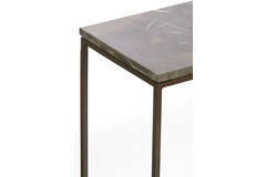 Consoles MORENA structure métal noir et plateaux en marbre gris veiné