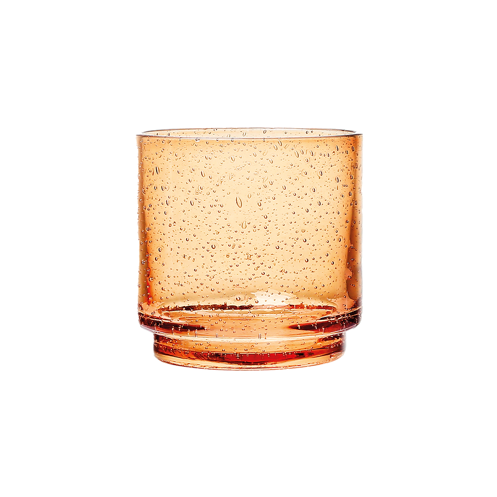 Verre gobelet Bouli ambre empilable D8,5 x H8,5 cm