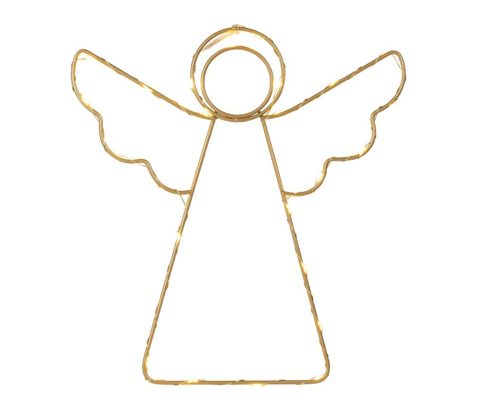 Décoration lumineuse ange doré à suspendre avec 25 LED