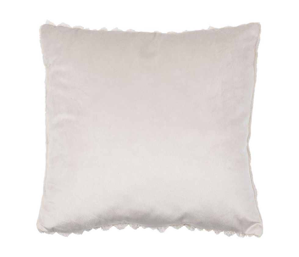 Coussin Klosen en velours côtelé écru 45 x 45 cm