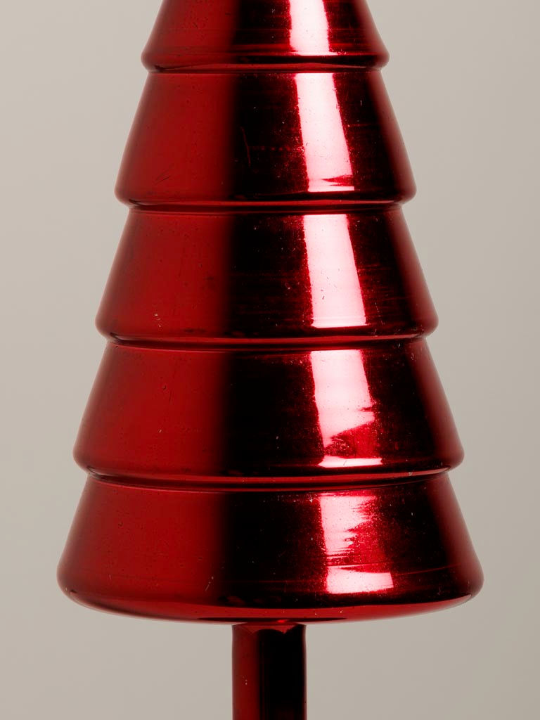 Sapin décoratif en verre rouge mercurisé au design moderne et festif