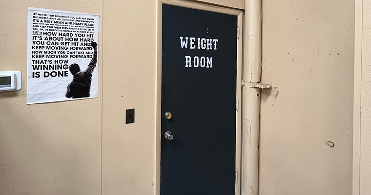 Weight room door