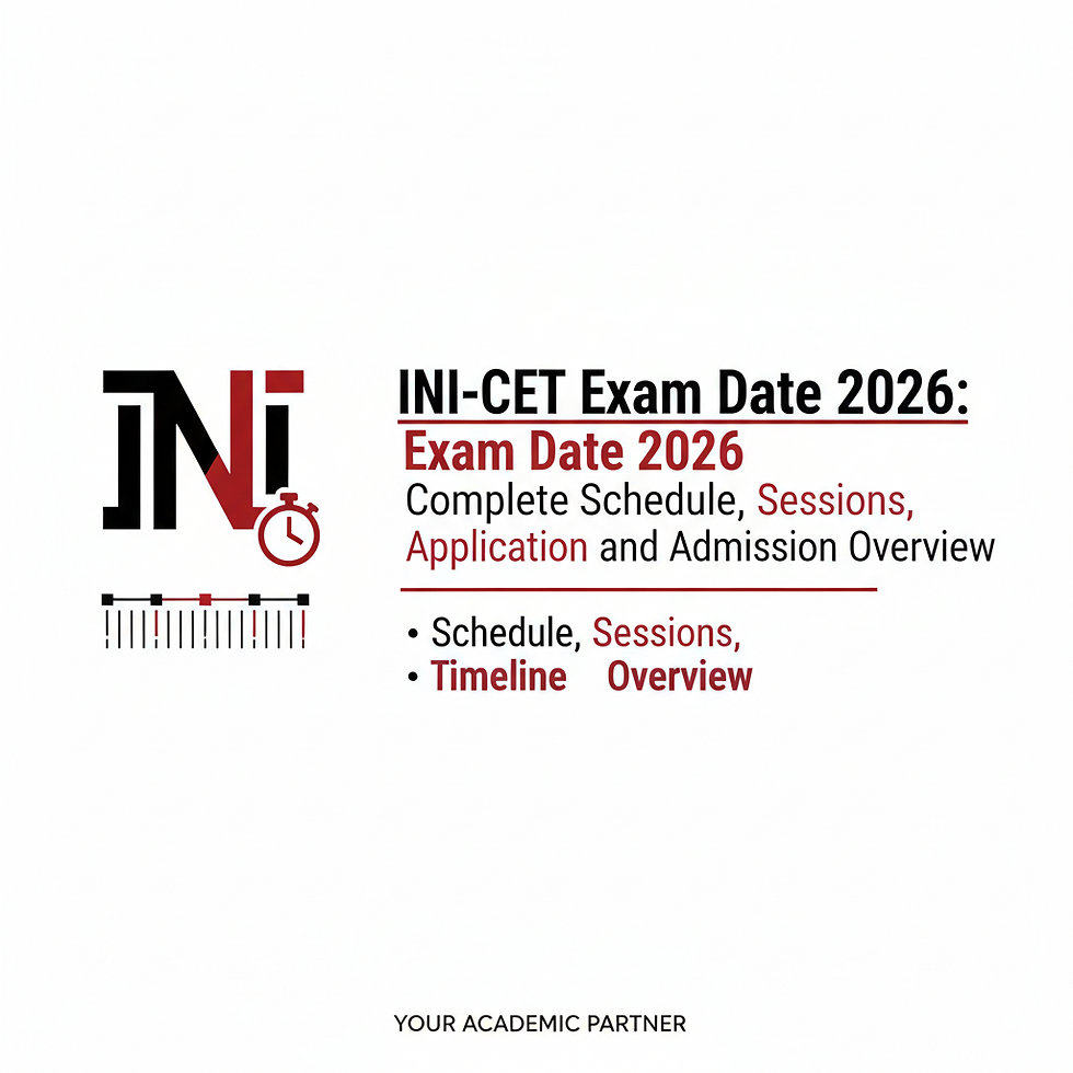 INI-CET exam date 2026 schedule for January and July sessions
