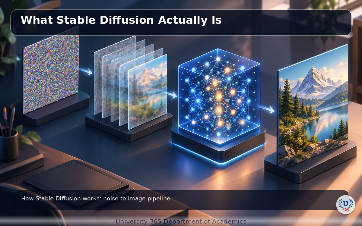 How Stable Diffusion works: noise to image pipeline