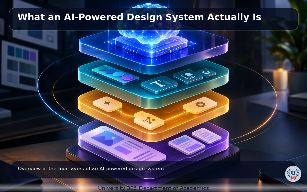 Overview of the four layers of an AI-powered design system