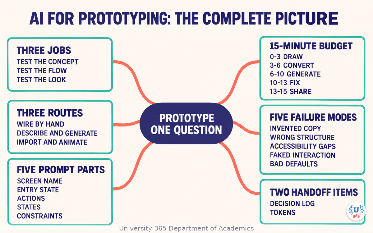 Complete mindmap of the AI prototyping workflow and its decision points