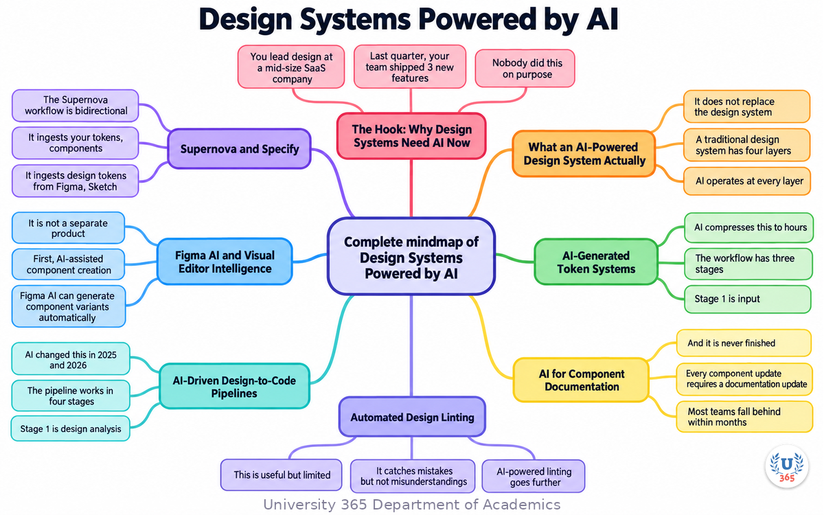 Complete mindmap of Design Systems Powered by AI