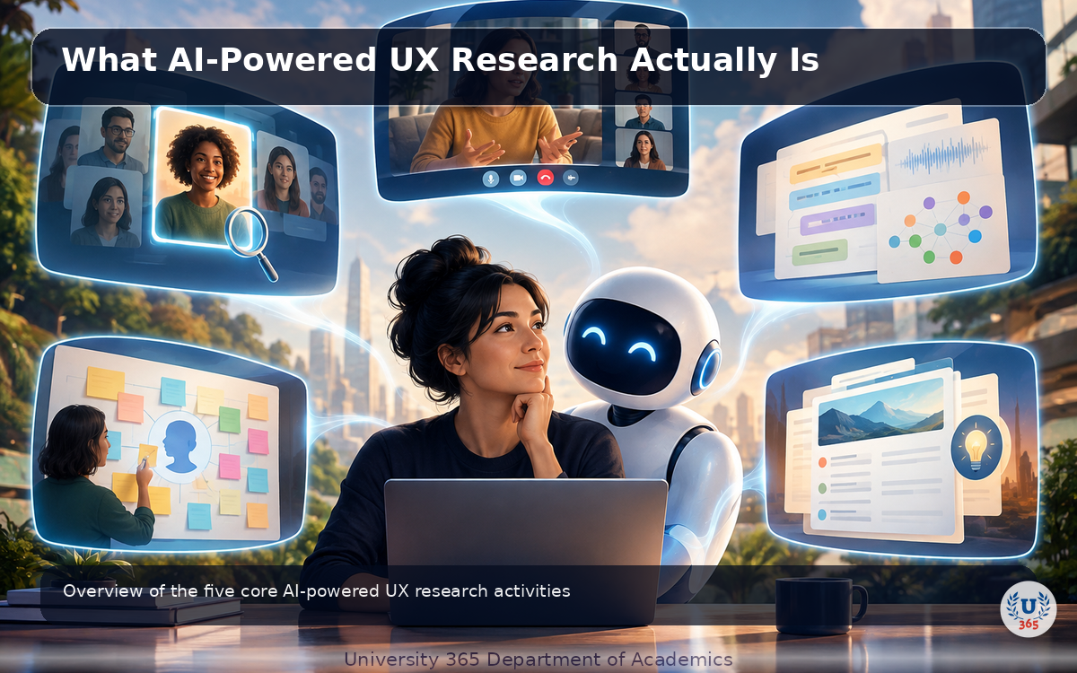 Overview of the five core AI-powered UX research activities