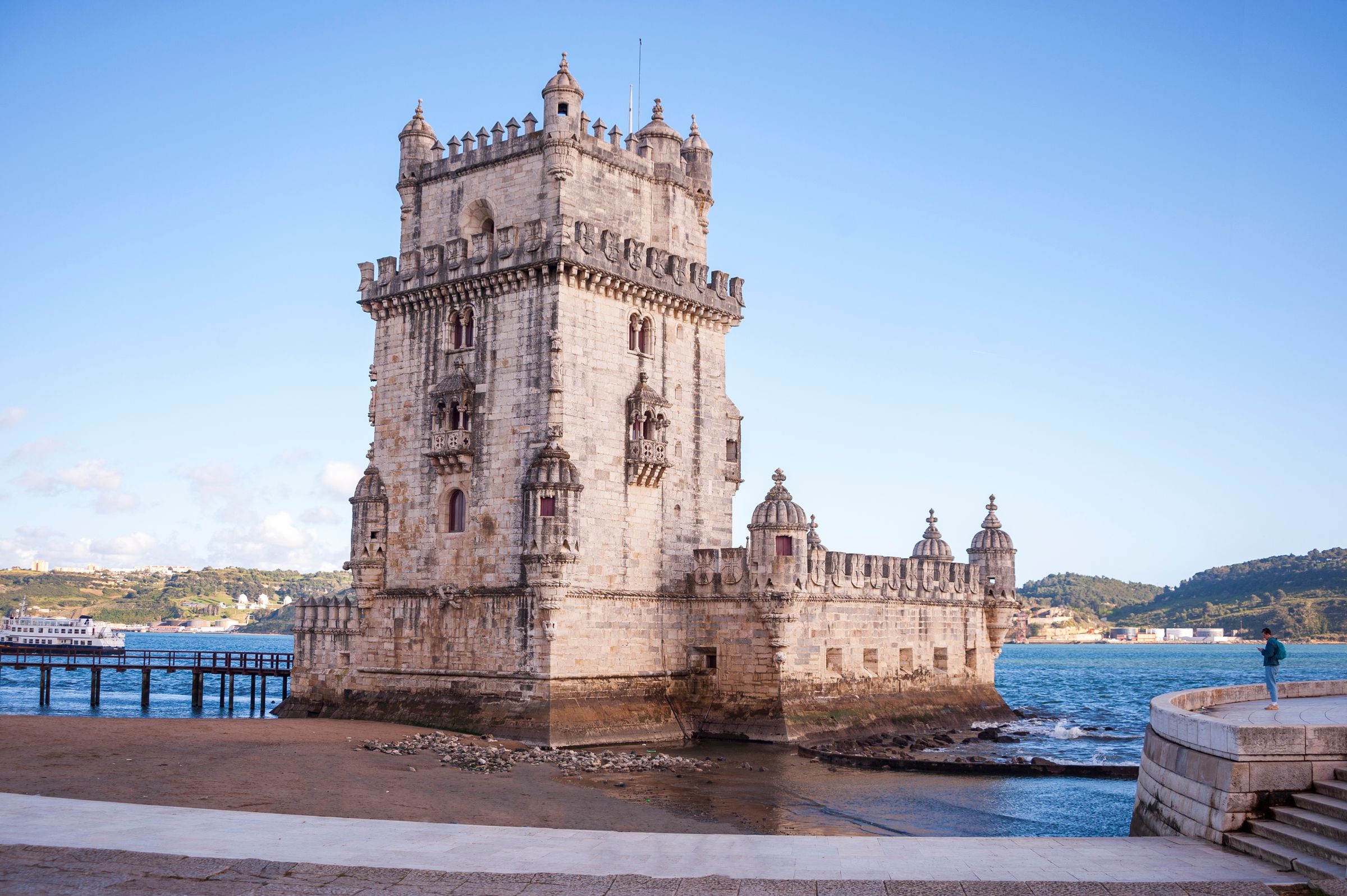 The Belem Tower in Lisbon on the Tagus river.
