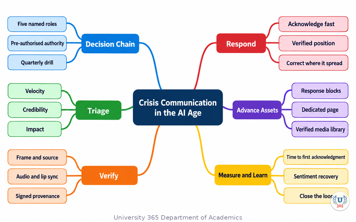 Complete mindmap of AI-age crisis communication from detection to recovery