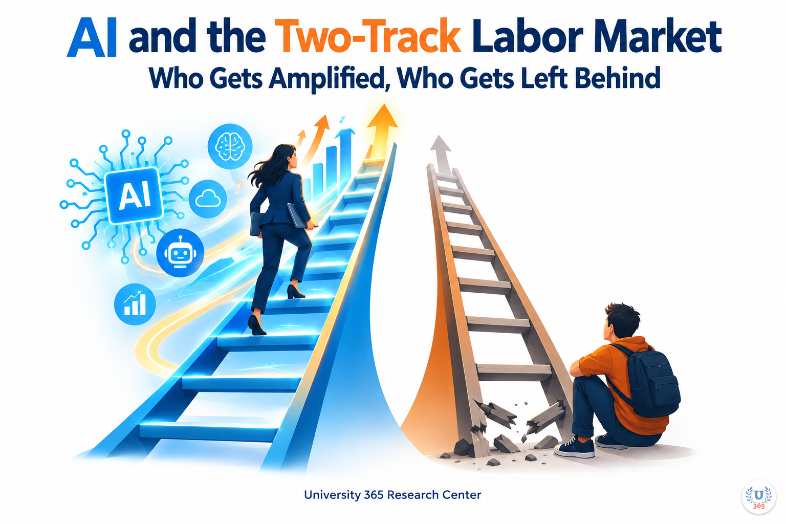 AI and the Two-Track Labor Market (2026). University 365 Research Center.