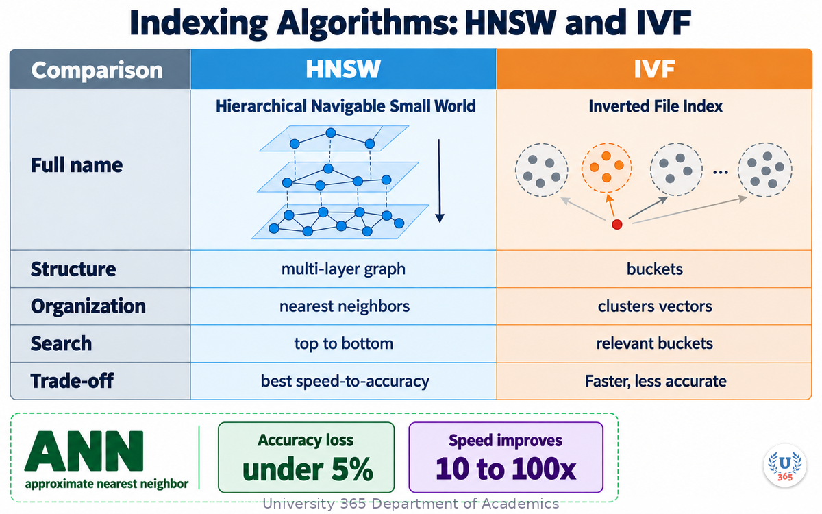 Indexing Algorithms: HNSW and IVF