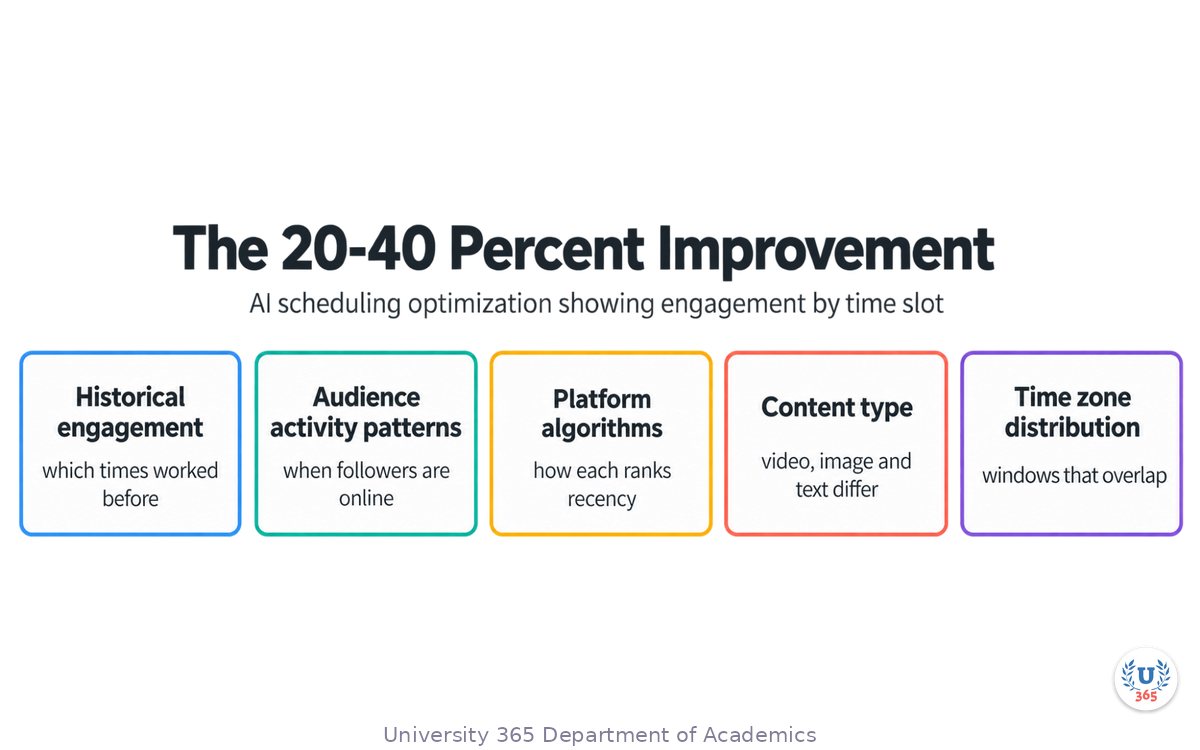 AI scheduling optimization showing engagement by time slot