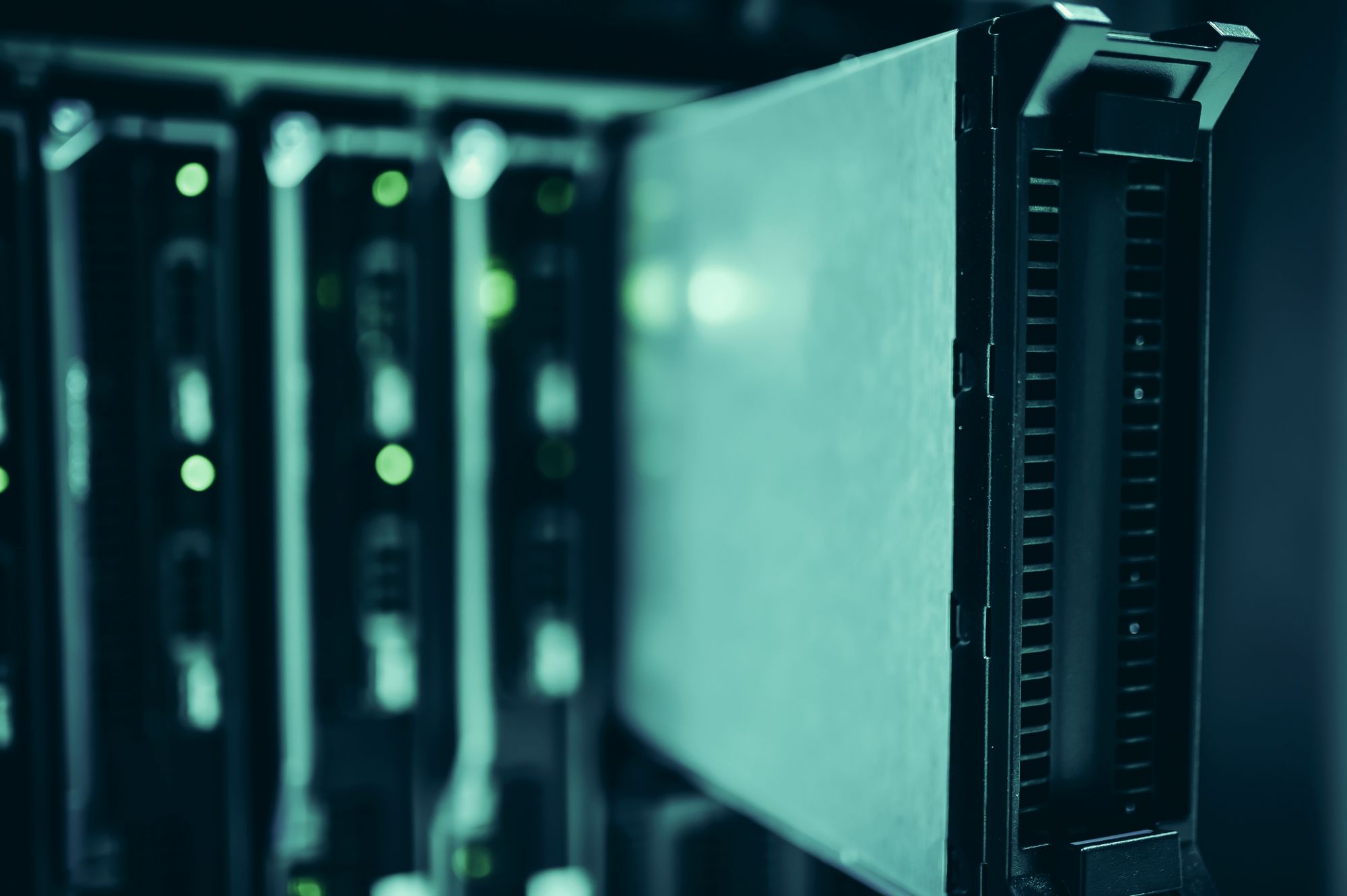 Server racks in a data centre.
