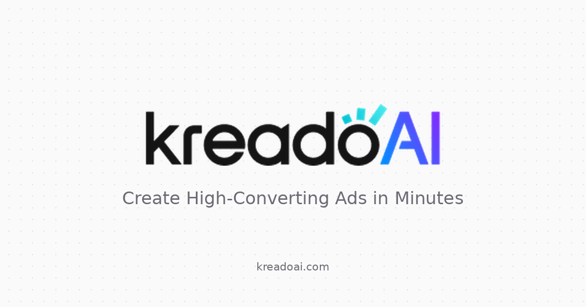 KreadoAI: an AI advertising video studio built on digital human avatars, shown here with the vendor's own wordmark